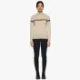 Cavalleria Toscana Merinos Blend Half Zip Turtleneck Striped Knit Sweater Mud