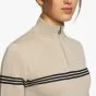 Cavalleria Toscana Merinos Blend Half Zip Turtleneck Striped Knit Sweater Mud