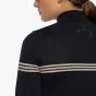 Cavalleria Toscana Merinos Blend Half Zip Turtleneck Striped Knit Sweater Navy