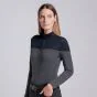 Cavalleria Toscana L/S Tech Wool Striped Half Zip Black