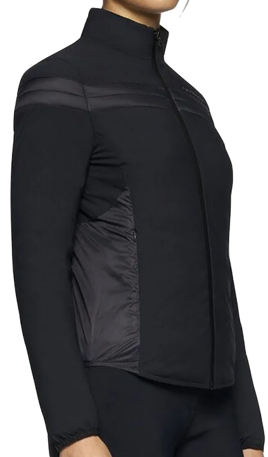 Cavalleria Toscana Jersey and Nylon Stripe lightweight Padded Jacket Navy