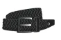 Cavalleria Toscana Elastic Leather Belt w. Rayon Stripes Sort