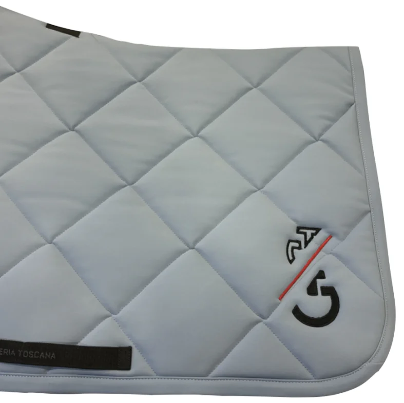 Cavalleria Toscana Team Red Stripe Dressage Saddle Pad Light Blue