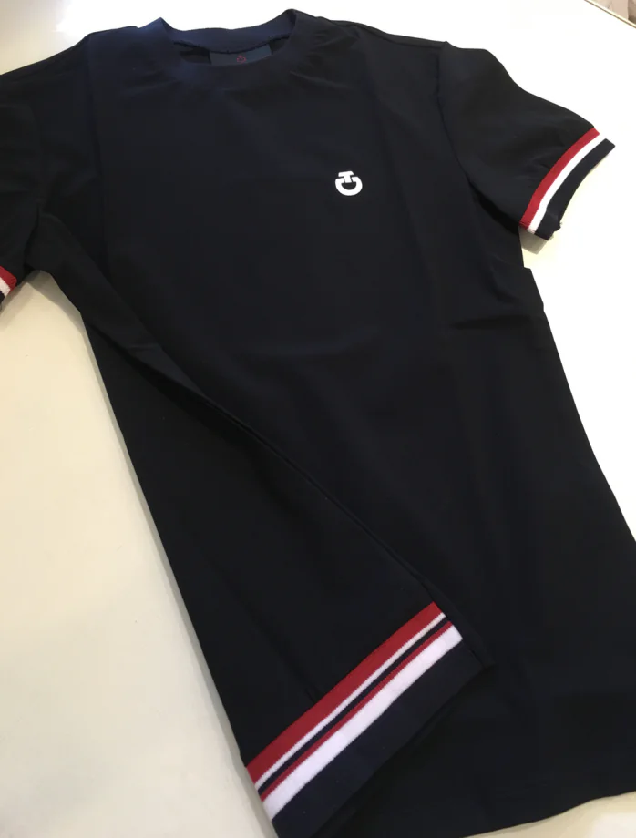 Cavalleria Toscana stripe rib knit waistband t-shirt navy JR
