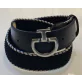 Cavalleria Toscana Women's Contrast Edge Elastic Belt Black/Light Grey