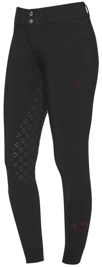 Cavalleria Toscana Team Red Stripe Full Grib Breeches Black