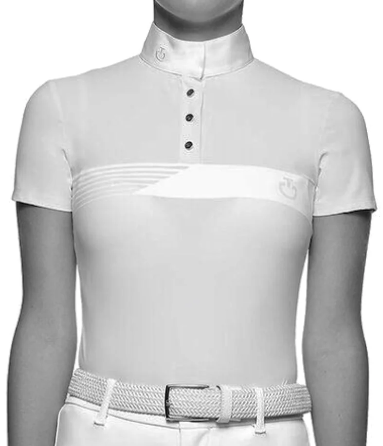 Cavalleria Toscana Racing Stripe Print S/S Jersey Competition Polo Grå