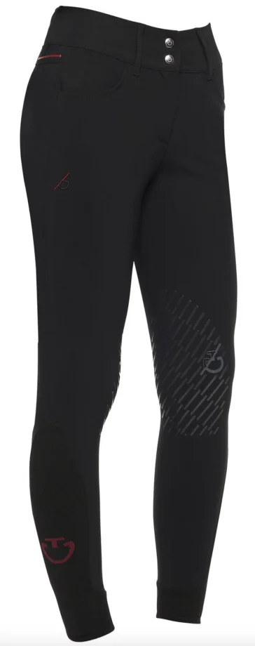 Cavalleria Toscana Team Red Stripe High Waist Breeches Black